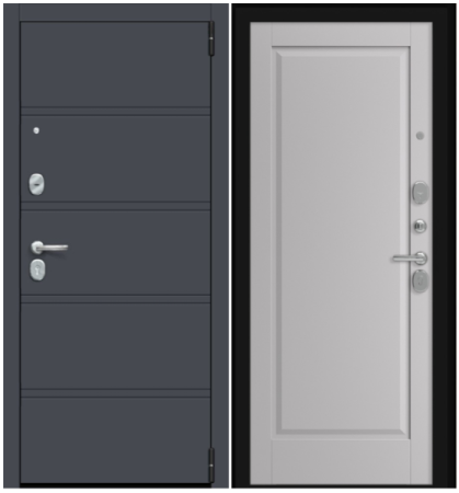 Дверь SENATOR PRO ЦП 20 2050/880/ R Чёрный муар/Графит/Грей